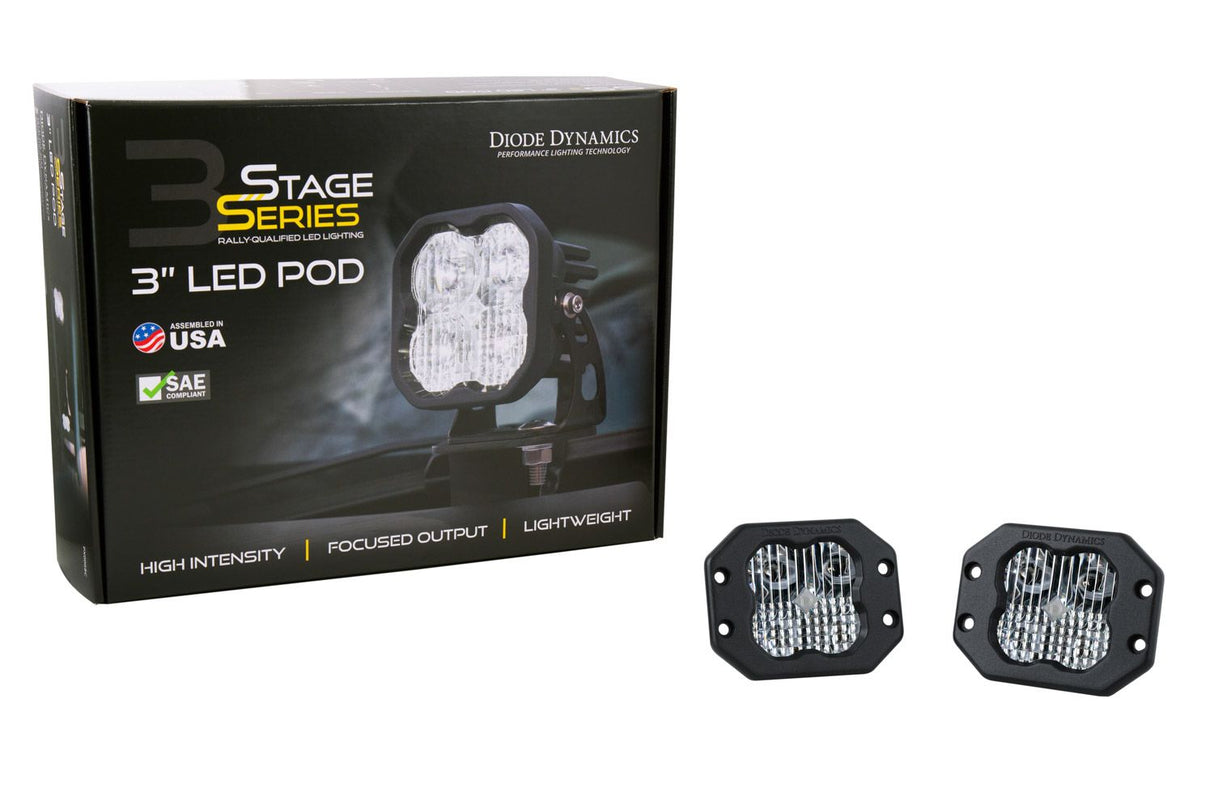 SS3 SAE/DOT White Sport Flush Mount LED Pod (pair)