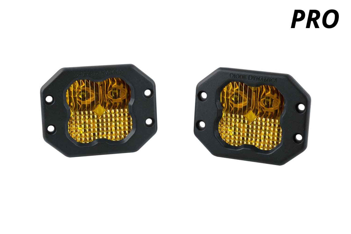 SS3 SAE Yellow Pro Flush Mount LED Pod (pair)