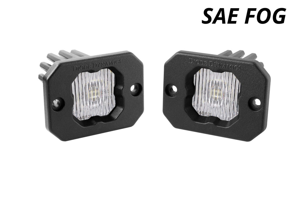 SSC1 White SAE Fog Flush Mount LED Pod (pair)