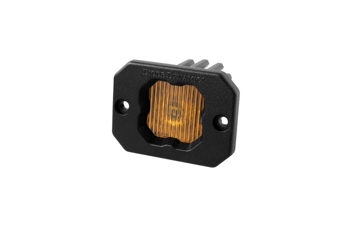 SSC1 Yellow SAE Fog Flush Mount LED Pod (one)