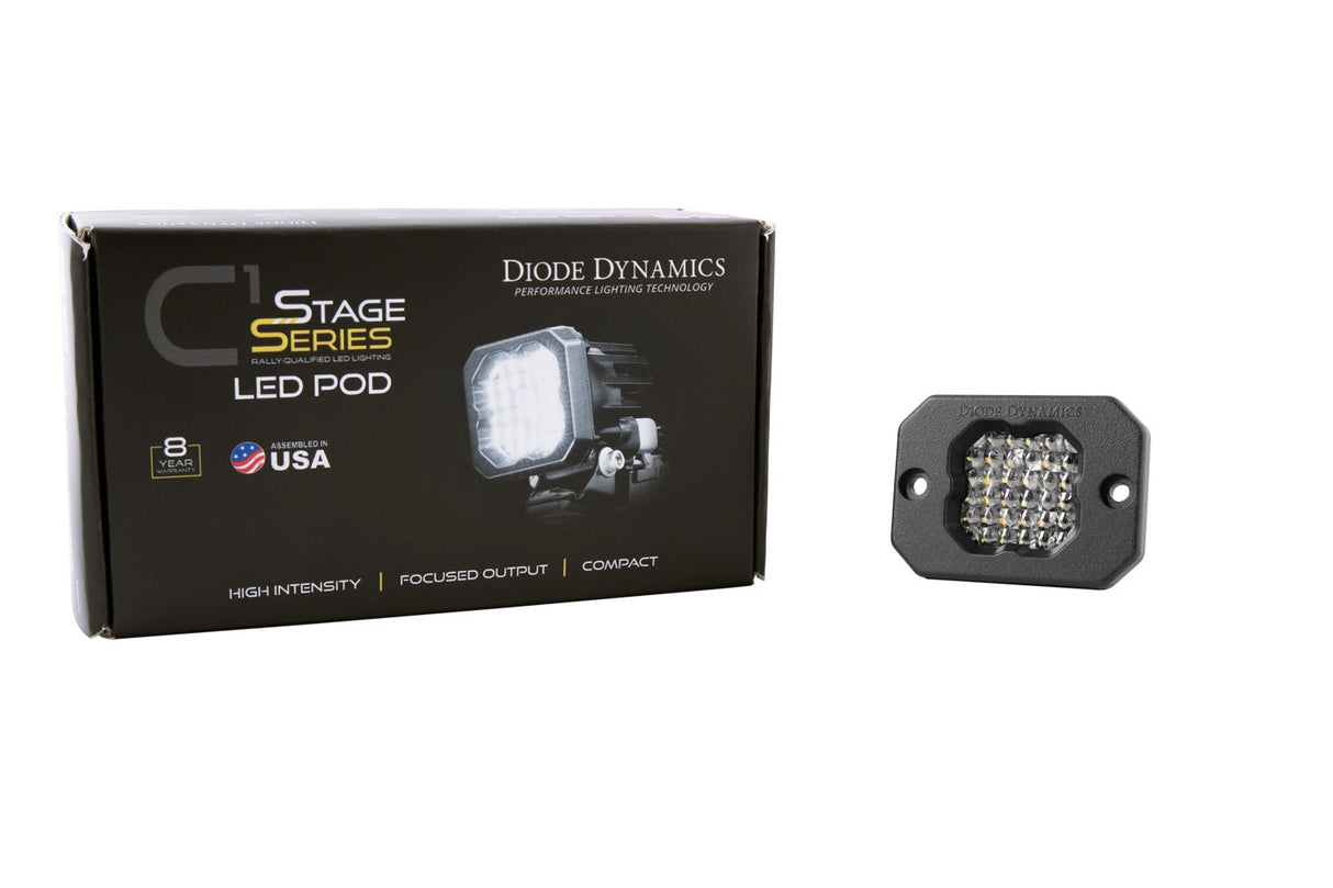 Stage Series C1R White Flood Flush Mount LED Pod (one)