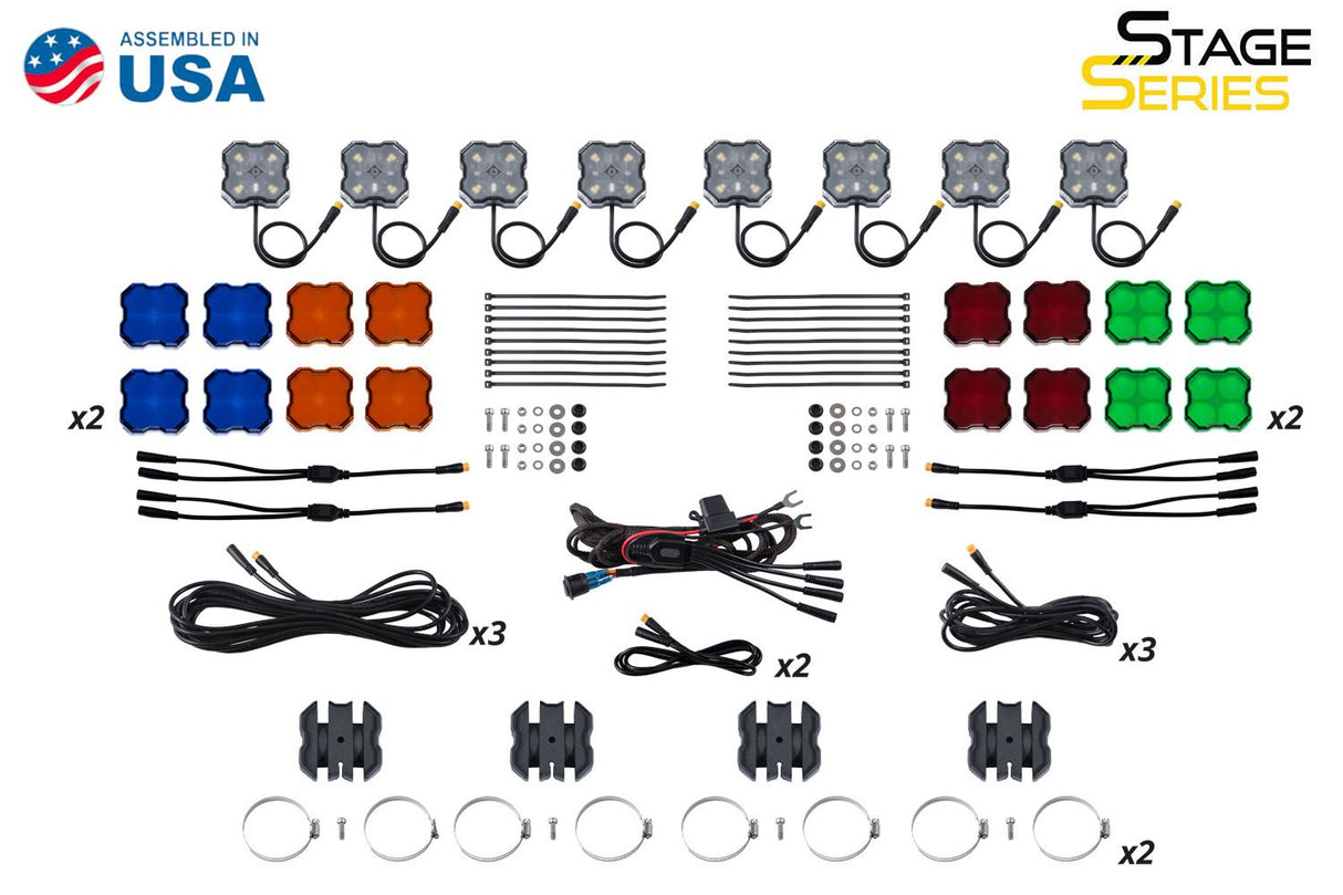 Stage Series Universal Rock Light SXS Installer Kit (8-pack)
