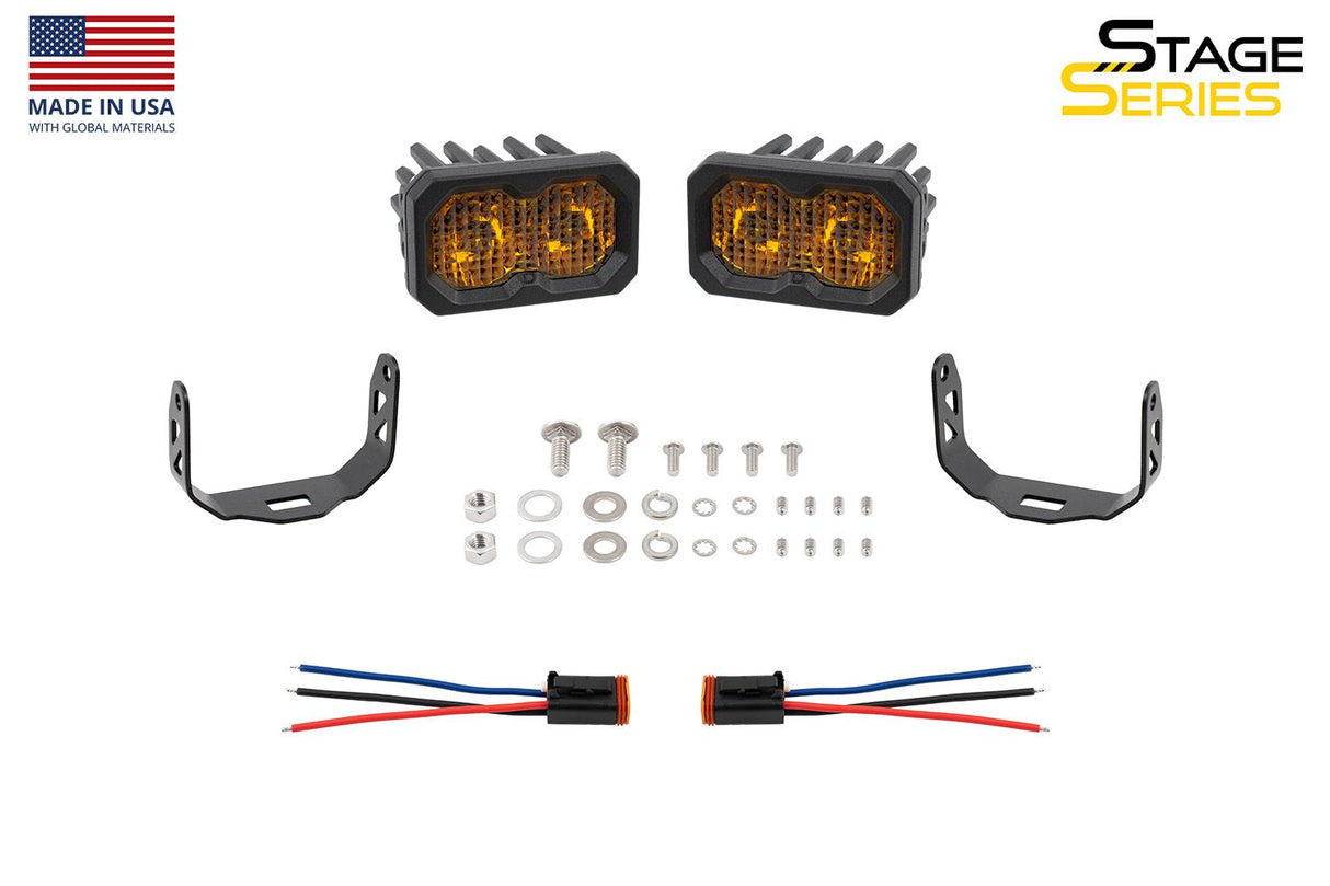 Stage Series C2 2" Sae/Dot Jaune Pod Led encastré (paire)