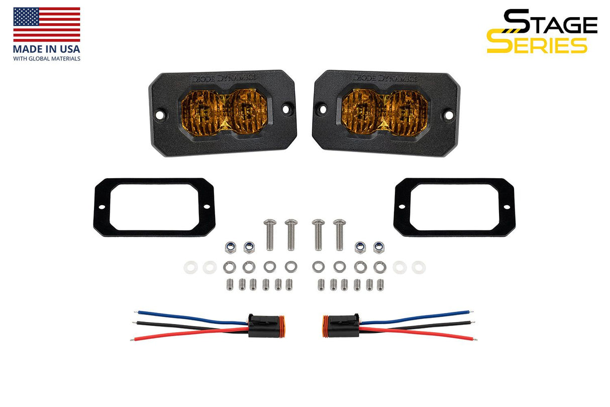 C2 2.0 Yellow Max Flush Mount LED Pod (pair)