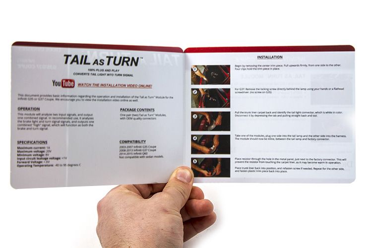 Tail as Turn Module for 2008-2013 Infiniti G37 Coupe/Q60 (USDM) (pair)