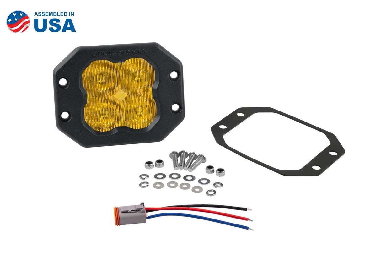 SS3 SAE Yellow Pro Flush Mount LED Pod (one)