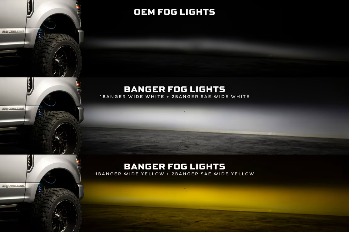 4Banger Led Fog Lights: Ford Superduty OE LED (20-22) BRACKETS
