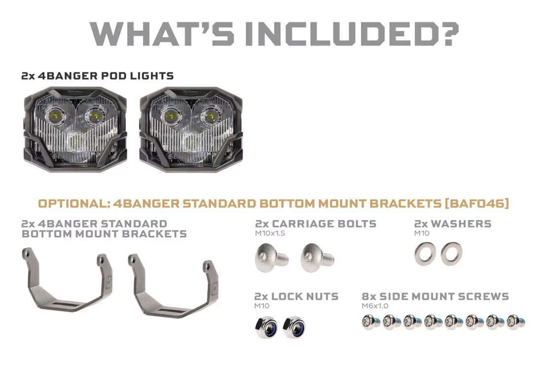 Paire de pods LED Morimoto 4Banger (universels)