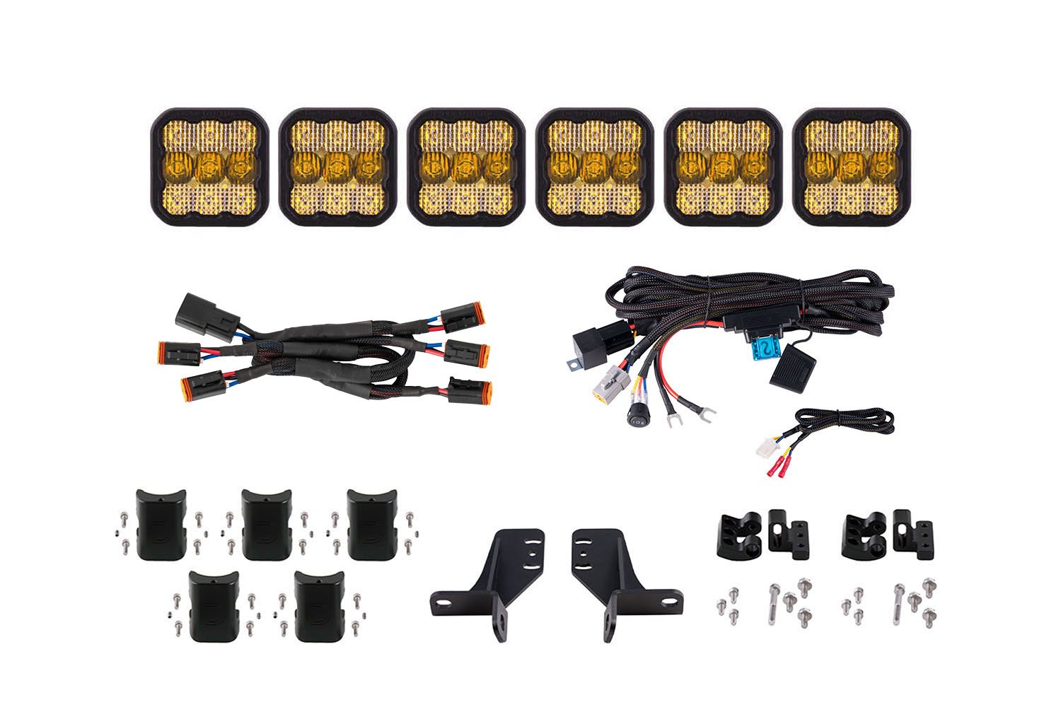 Kit de barres lumineuses CrossLink pour calandre SS5 pour Ford Bronco 2021-2025 (avec pare-chocs en acier)