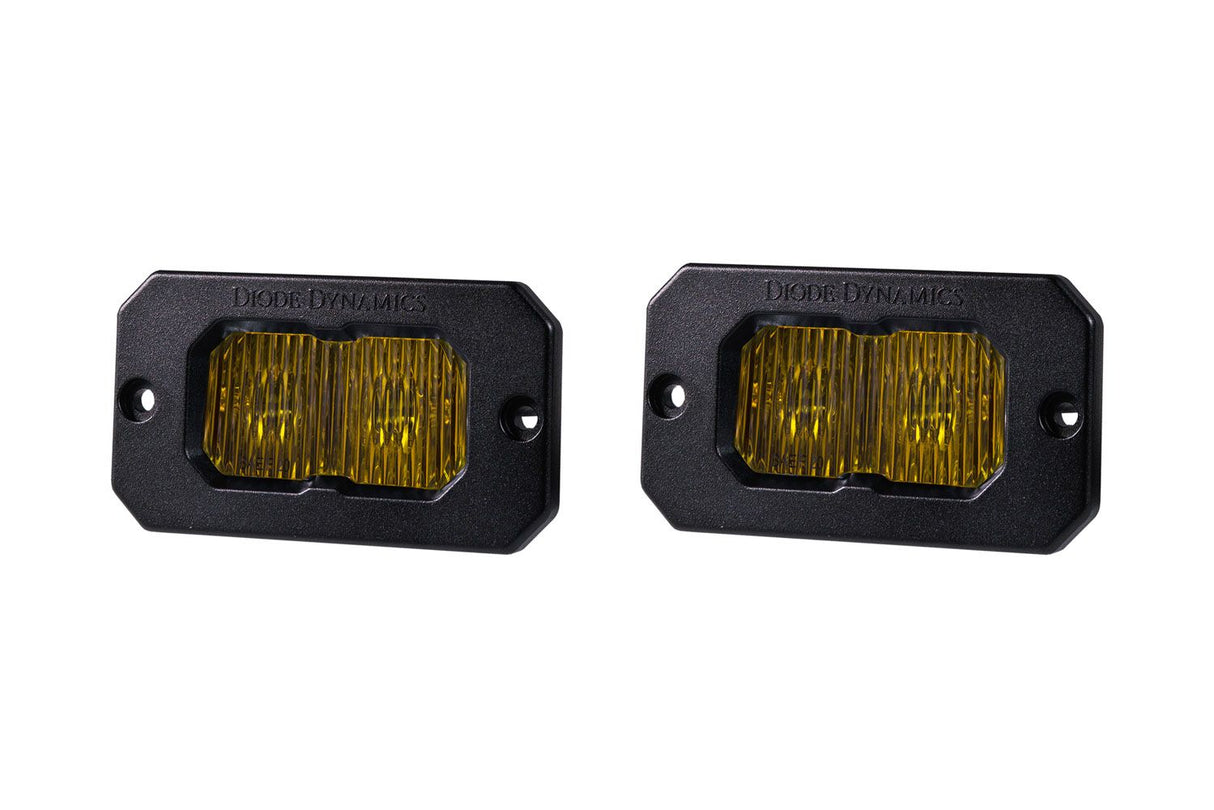 C2 1.0 SAE Yellow Sport Flush Mount LED Pod (pair)
