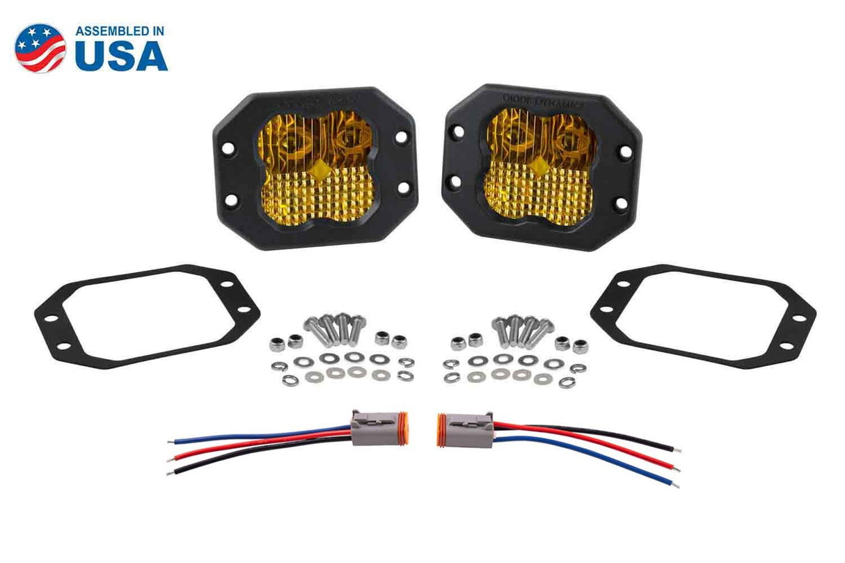 SS3 SAE Yellow Pro Flush Mount LED Pod (pair)