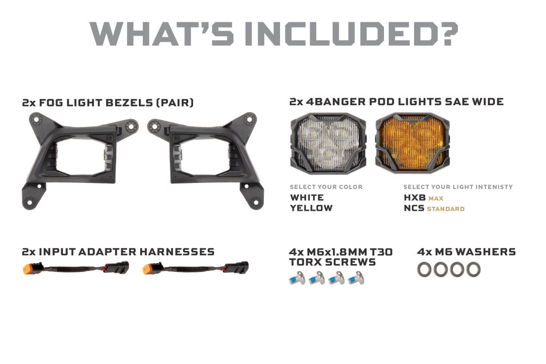 4BANGER Led Fog Lights: 19–21 Chevrolet Silverado 1500