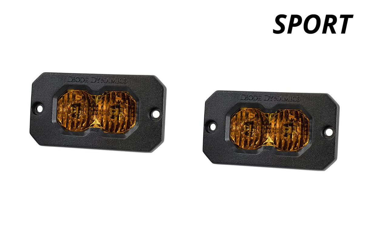 C2 2.0 Yellow Sport Flush Mount LED Pod (pair)