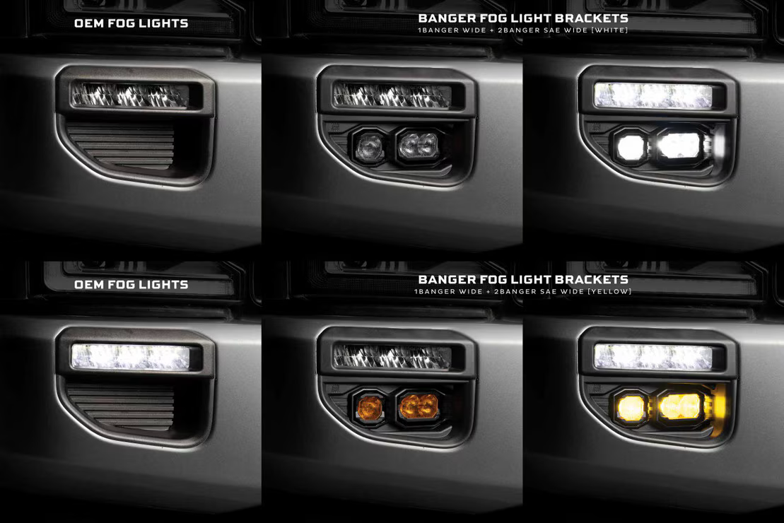 4Banger Led Fog Lights: Ford Superduty OE LED (20-22) BRACKETS
