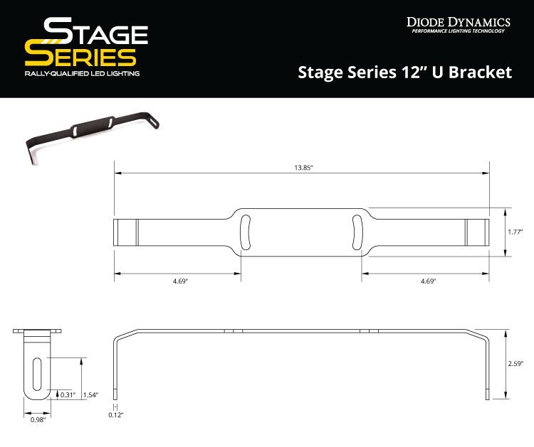 Stage Series 12"/6" U Bracket (single)