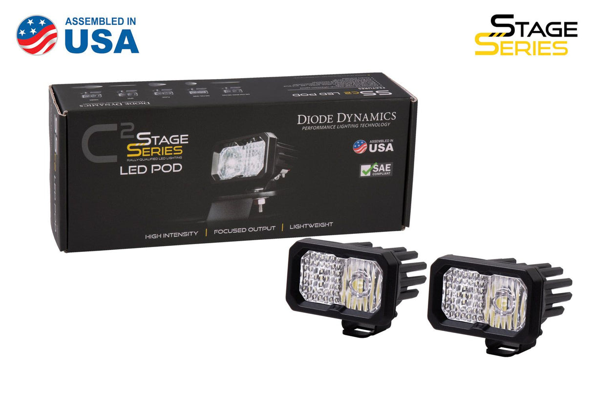 C2 1.0 SAE/DOT White Sport Standard LED Pod (pair)