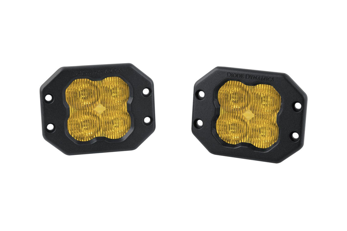 SS3 SAE Yellow Sport Flush Mount LED Pod (pair)