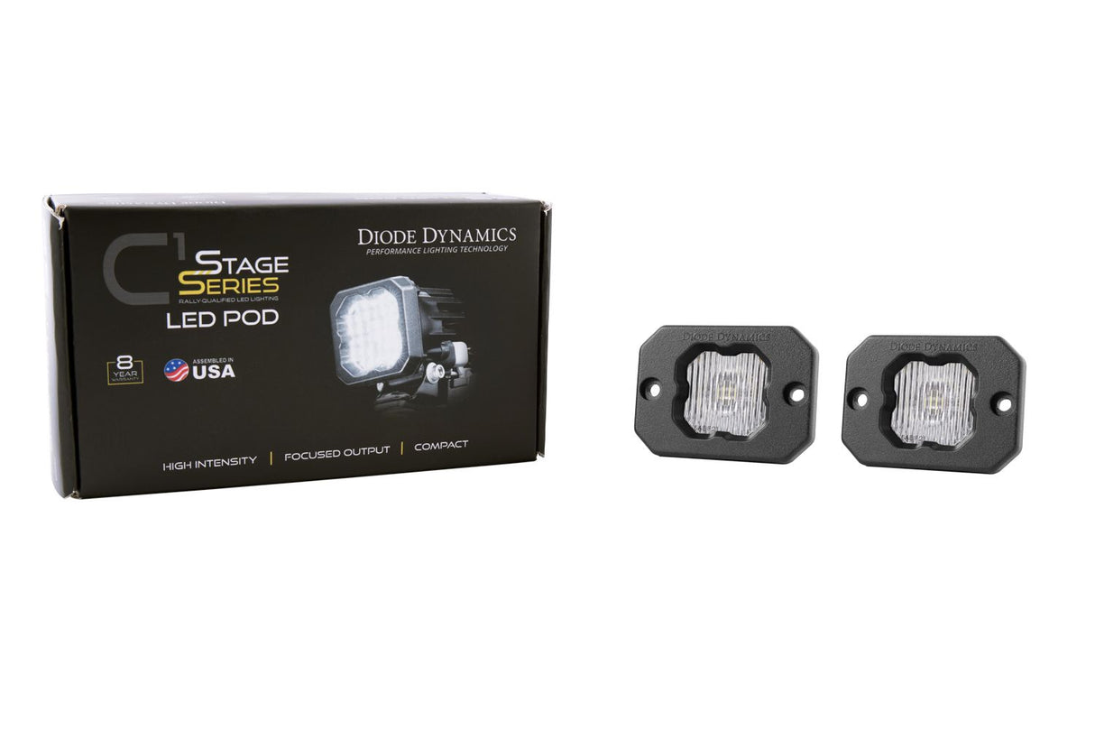 SSC1 White SAE Fog Flush Mount LED Pod (pair)