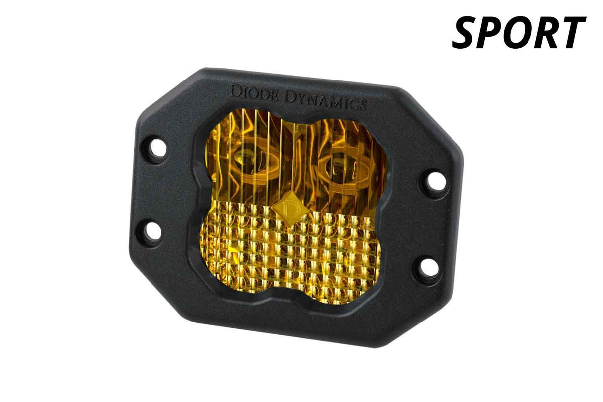 SS3 SAE Yellow Sport Flush Mount LED Pod (one)