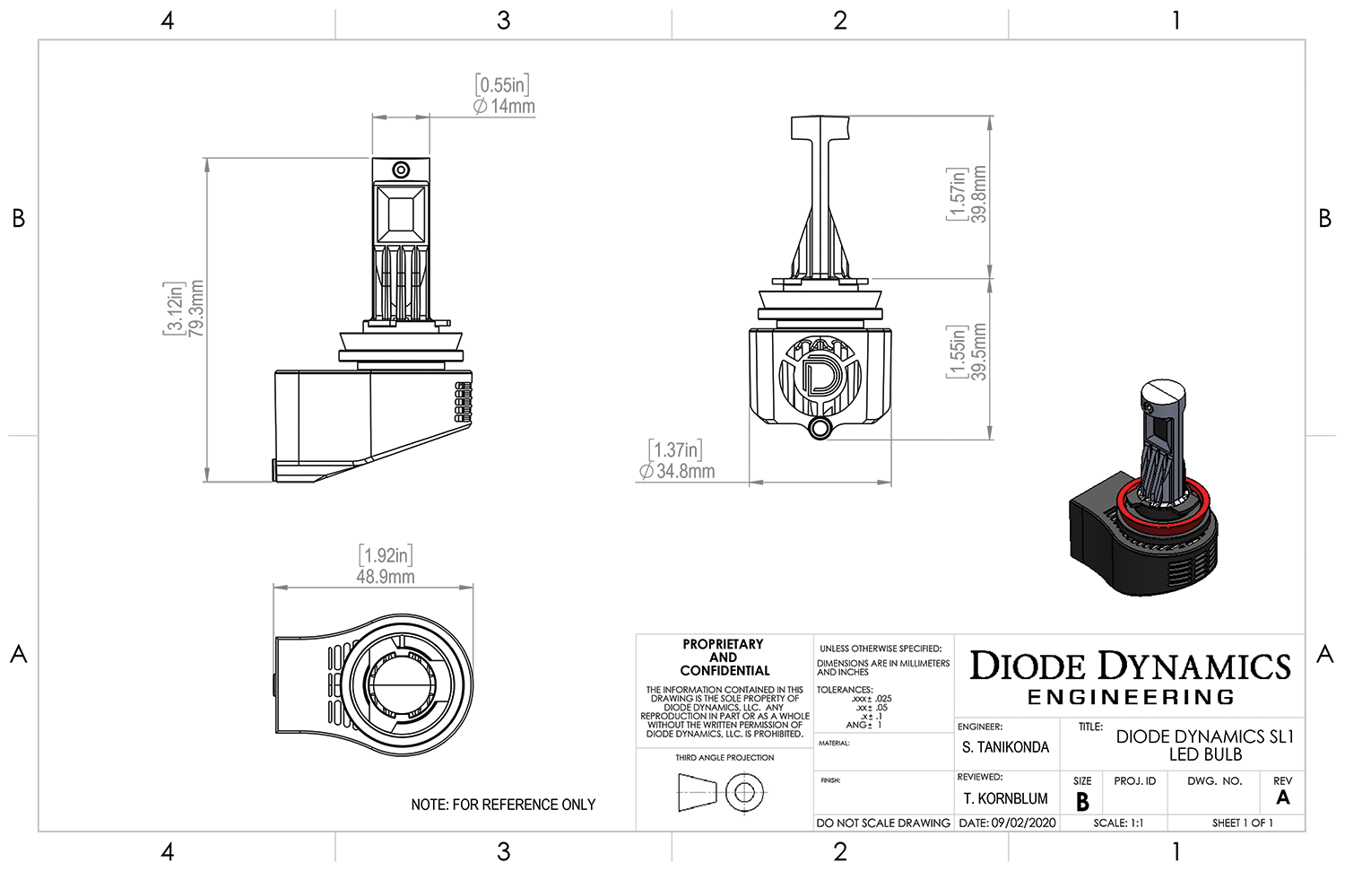 Diode Sl1 Kit de Conversion de Phare Led