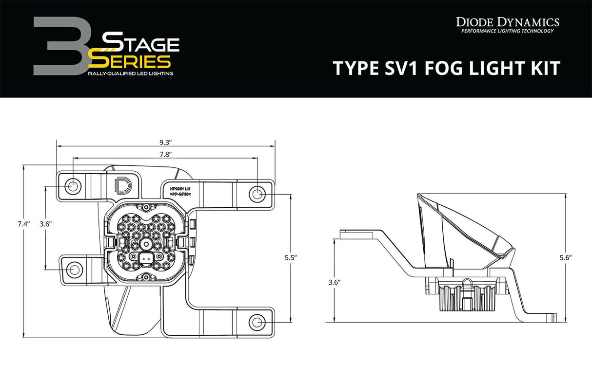 SS3 SAE Type SV1 Fog Light Kit