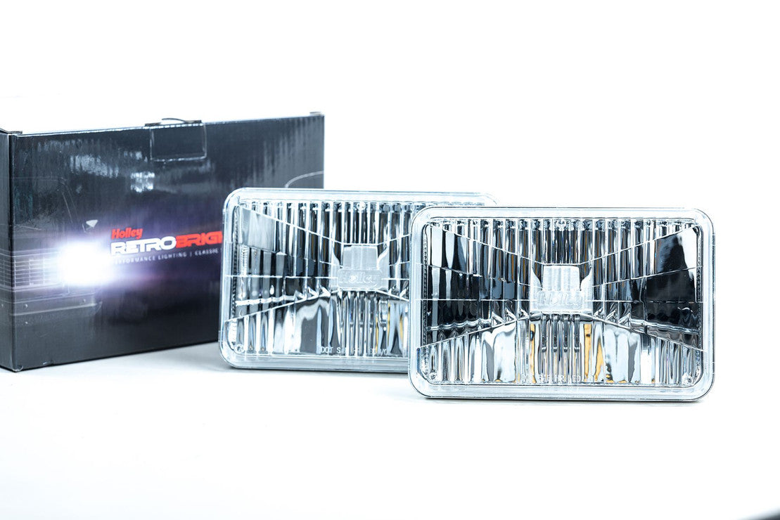 Sealed Beam: Holley Retrobright Led Headlights (4X6") PAIR of 2