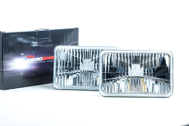 Sealed Beam: Holley Retrobright Led Headlights (4X6") PAIR of 2