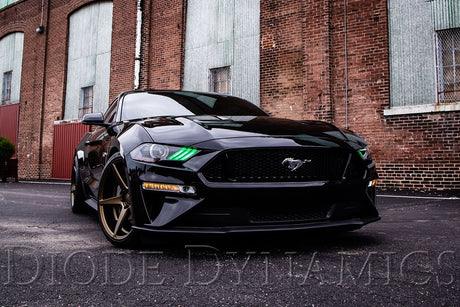 2018-2023 Ford Mustang with RGBWA DRL LED Boards in green