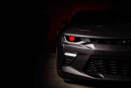 Pro Series RGBW Demon Eyes installed in a projector headlight