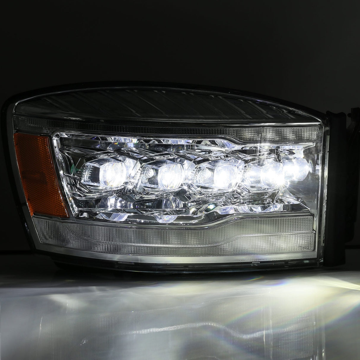 Phares projecteurs à LED chromés pour Dodge Ram série NOVA 06-08