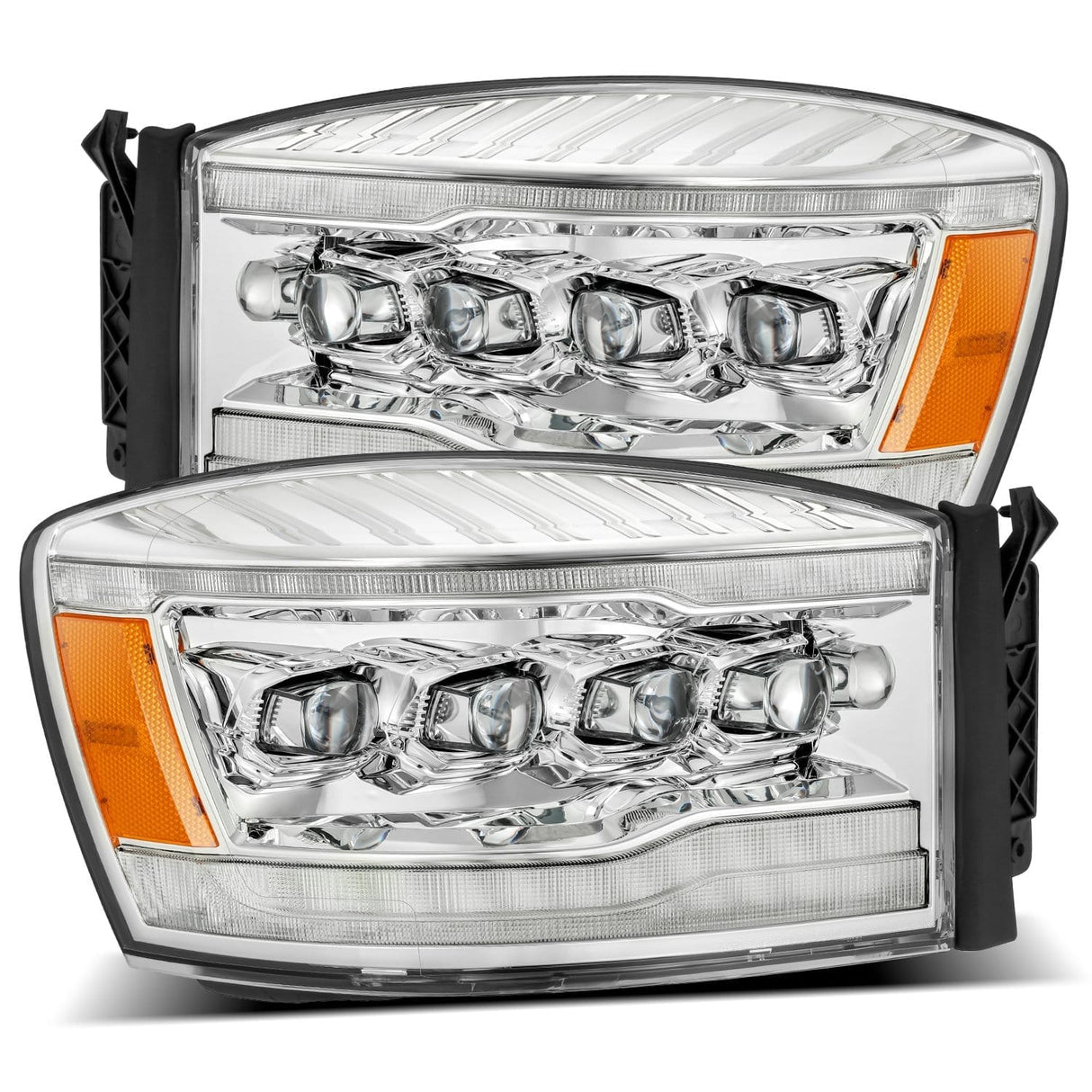 Phares projecteurs à LED chromés pour Dodge Ram série NOVA 06-08