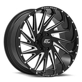 GT OFFROAD - Tomahawk Gloss Black Milled | 20x10 / -18 Offset / 6x135/6x139.7 Bolt Pattern | GT112201061122