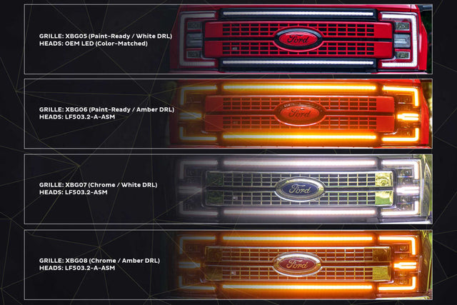 Ford Super Duty (17-19): Morimoto Xb Led Headlights (Gen 2) (Amber DRL)