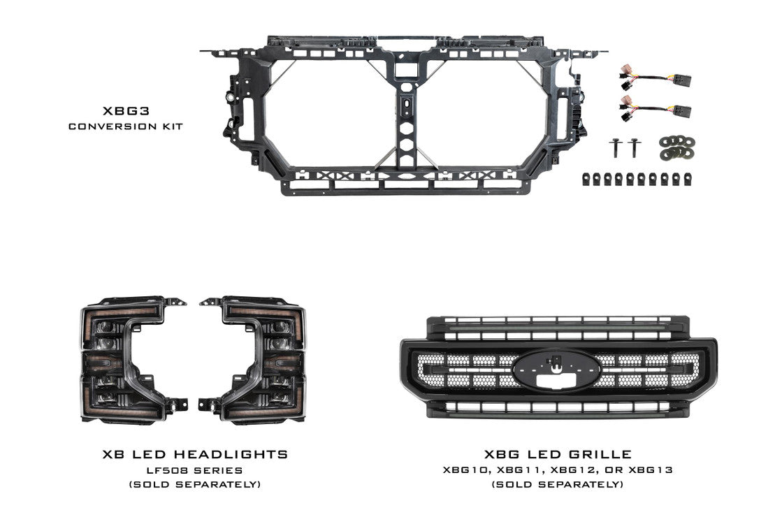 Ford Super Duty Facelift Kit: 17-19 To 20-22 Front End