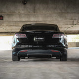 12-21 Tesla Model S LUXX-Series LED Tail Lights Black Red (With Black Trunk Center Piece Replacement)