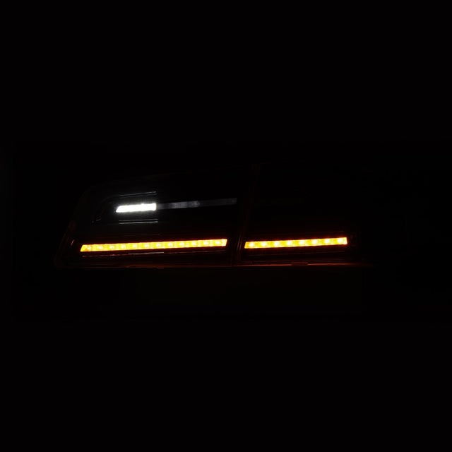 12-21 Tesla Model S LUXX-Series LED Tail Lights Black Red (With Black Trunk Center Piece Replacement)