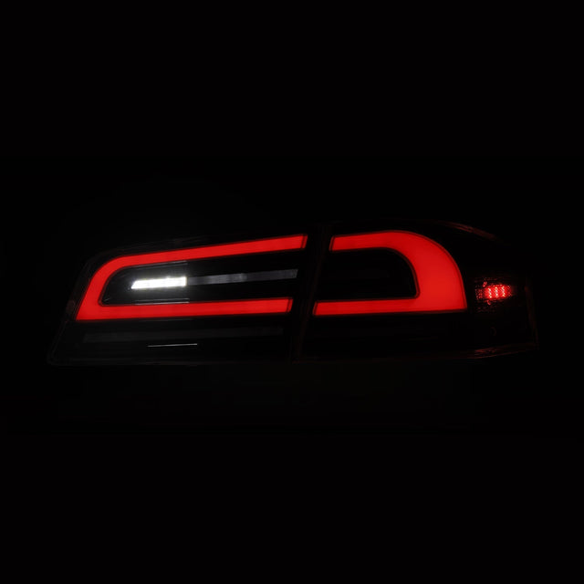 Feux arrière à LED Tesla Model S LUXX 12-21, fumée noire (avec pièce centrale de coffre noire de remplacement)