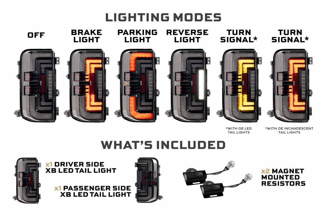 Ford Bronco (2021+) XB LED Low Profile Tail Lights (Smoked)