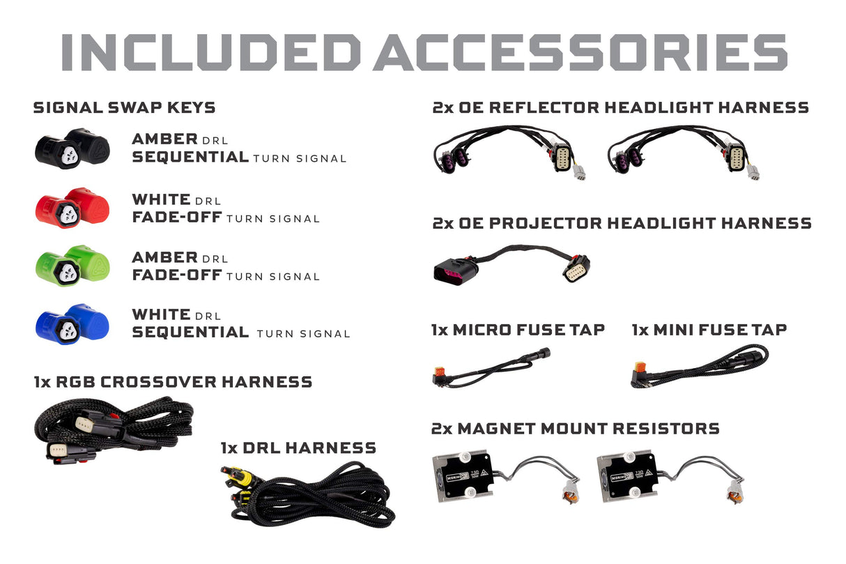 Dodge Ram (09-18) : phares à LED Morimoto Xb (ambre Drl)