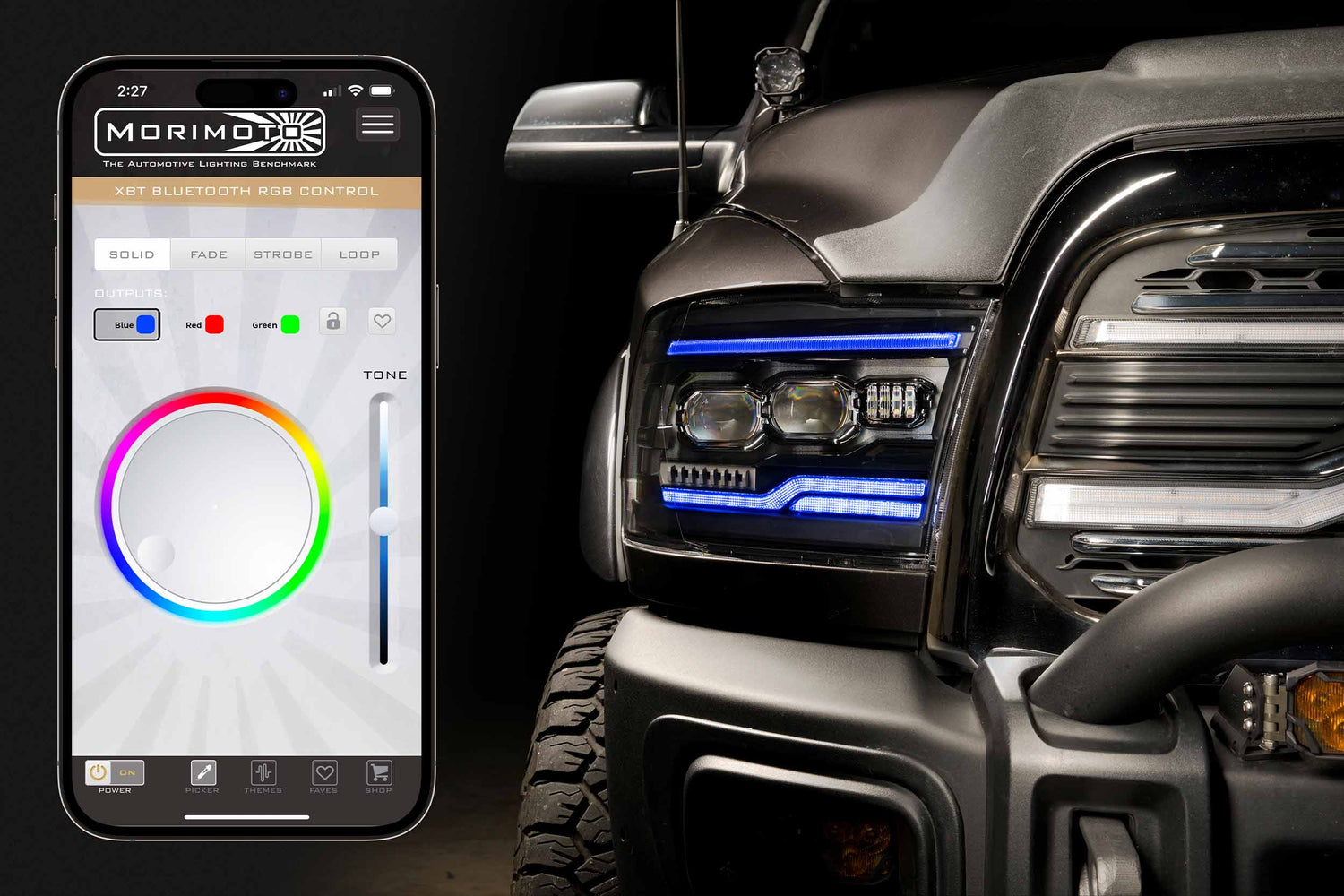 Dodge Ram (09-18) : phares à LED Morimoto Xb (ambre Drl)