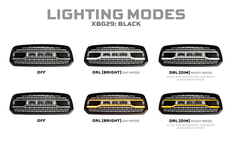 Dodge Ram 1500 (13-18) XBG LED Drl Grille (Black)