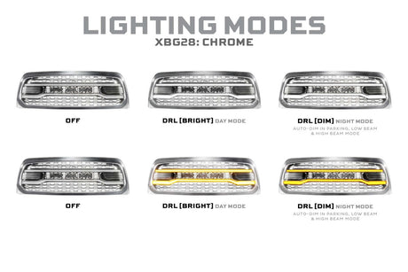 Dodge Ram HD (13-18) XBG LED Drl Grille (Chrome)