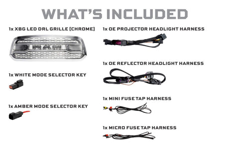 Dodge Ram 1500 Classic (19-24) XBG LED Drl Grille (Chrome)