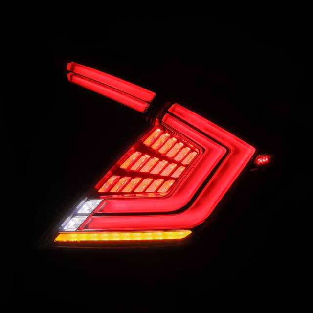 16-21 Honda Civic Hatchback NOVA-Series Prismatic LED Tail Lights Clear Smoke