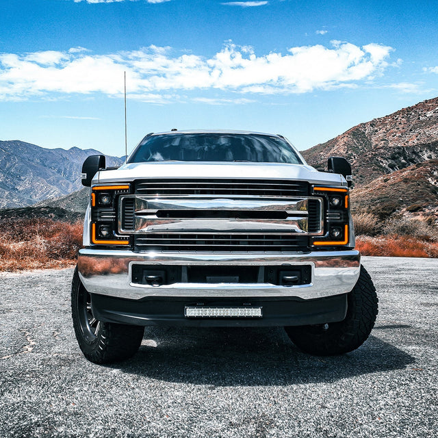 17-19 Ford Super Duty MKII LUXX-Series LED Projector Headlights Black