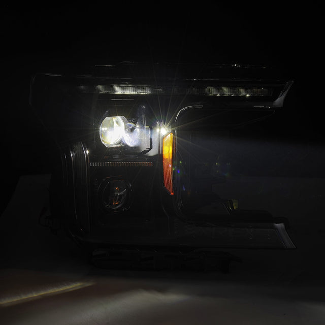 Phares projecteurs à LED série LUXX pour Ford F150 (modèle MK II, 14e génération) 18-20 Alpha-Black