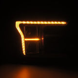 Phares projecteurs à LED série LUXX pour Ford F150 (modèle MK II, 14e génération) 18-20 Alpha-Black