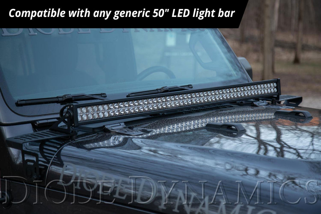 Kit de barre lumineuse LED pour capot Jeep JL Wrangler 2018-2025