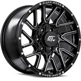 GT OFFROAD - Aggression Gloss Black Milled | 17x9 / 12 Offset / 5x127/5x139.7 Bolt Pattern | GT8217951121