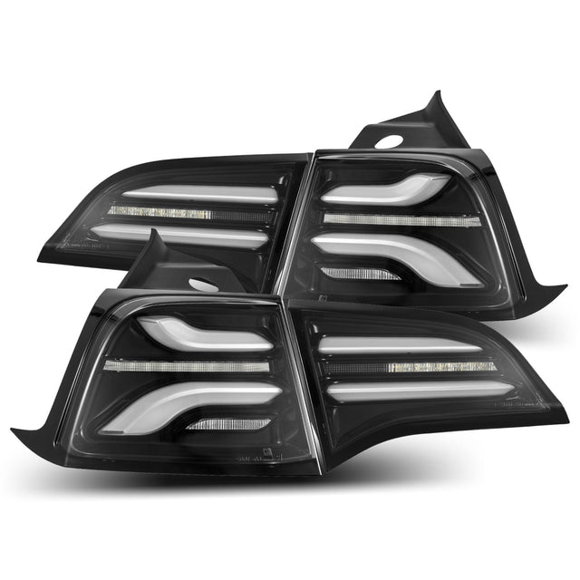20-24 Tesla Model Y / 22-23 Model 3 (With Stock Amber Turn Signal) PRO-Series LED Tail Lights Jet Black